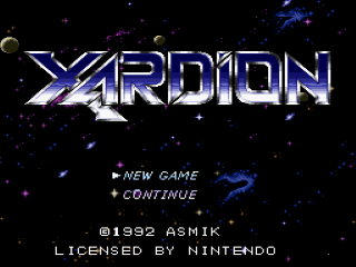Xardion title screen for Super Famicom